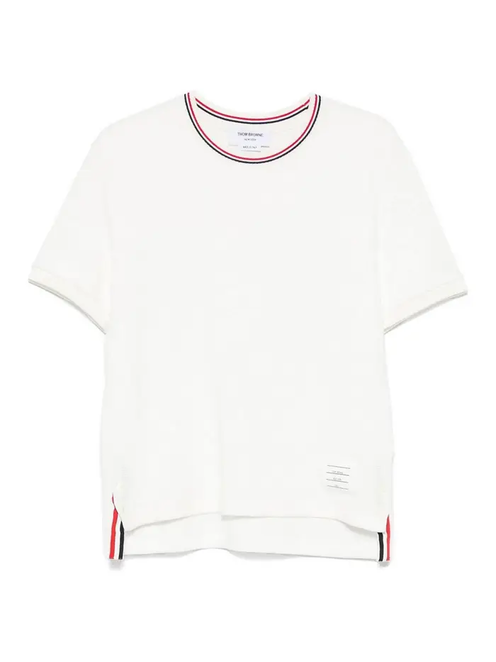 Thom Browne T-shirt di cotone RWB Bianco