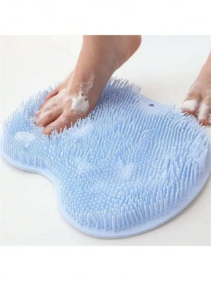 Tappetino Esfoliante per Piedi, Spugnetta Esfoliante per Doccia, Massaggiatore per Piedi in Silicone, Pulitore per Piedi da Bagno 1 blu