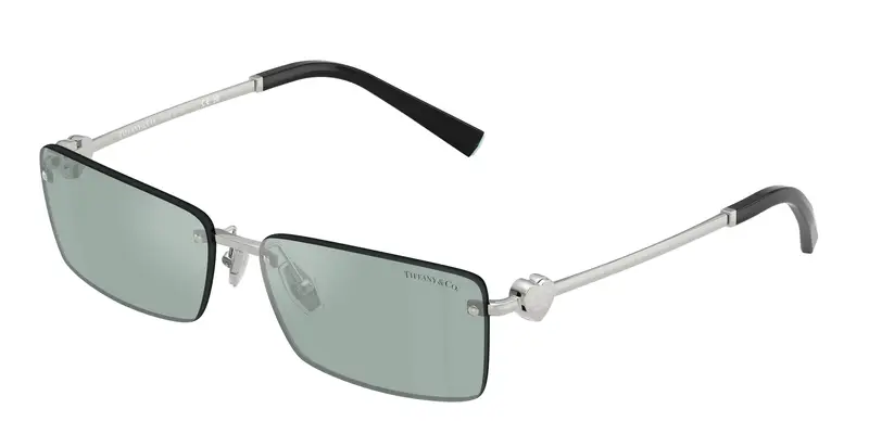 Tiffany Unisex TF3108B 62227C Occhiali da sole Metallo Argento Azzurro Squadrata Specchiate