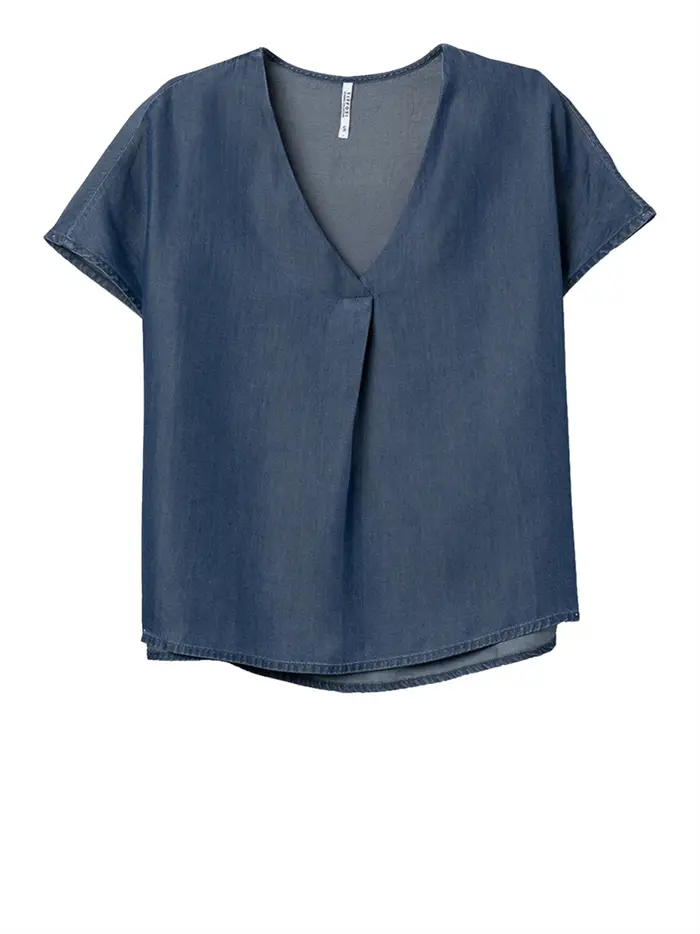 blusa jeans tiffosi mara da donna - denim