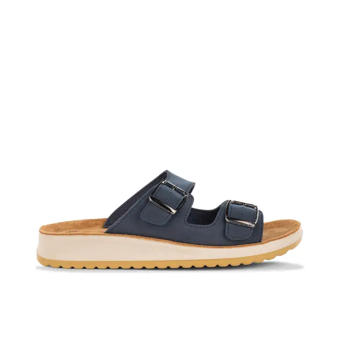 TIGLIO Ciabatte casual blu da donna con doppia fibbia