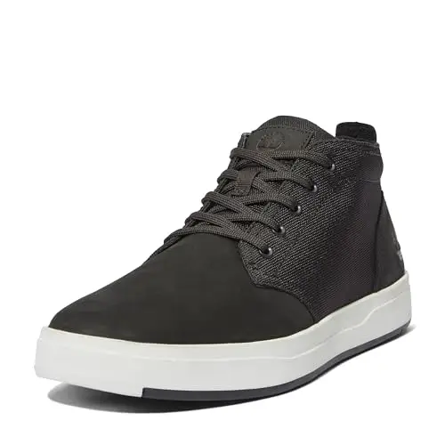 Timberland Davis Square Fabric and Leather Chukka Stivali Uomo, Nero (Black Nubuck), 41.5 EU