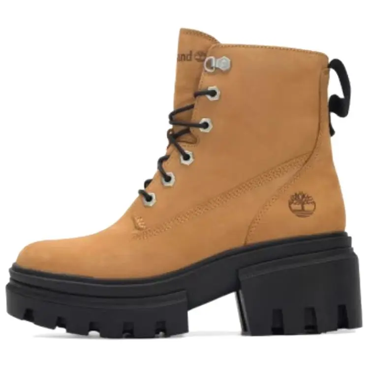Timberland Everleigh 6 In Allacciati Nubuck Grano Comodi Stivaletti Martin Corti Stivali da Donna Marrone A41QK231