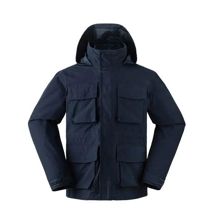 Timberland Giacca da Uomo Fashion Semplice con Cappuccio Tre-in-Uno Impermeabile Antivento Traspirante Calda Giacca Blu Zaffiro Profondo