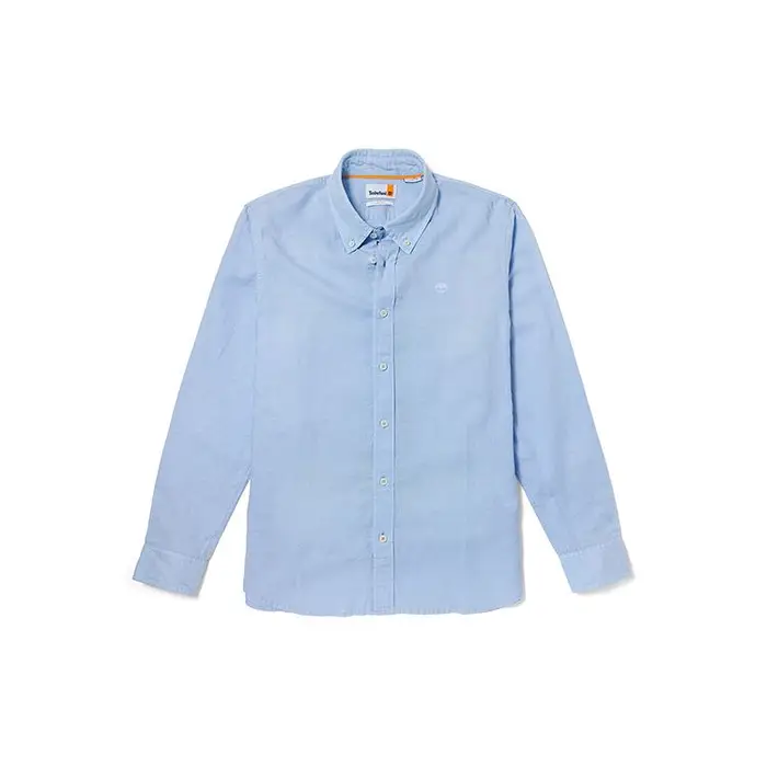 Timberland Outdoor Cotone Lino Traspirante Tinta Unita Polo Uomo Camicie Azzurro Cielo A24WR-940