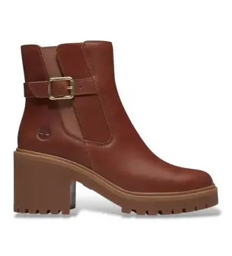 per donna TB0A2GGNEM61 Stivaletti Chelsea in pelle Stone Heights marrone (060W = 37W), 5 a 8cm, Nessuno, Casual