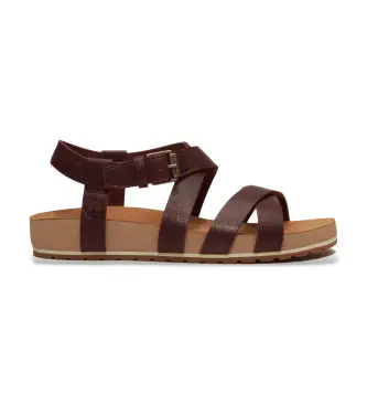 Timberland per donna TB0A2QTFEIW1 Sandali Malibu Waves in pelle bordeaux (42 W), Basso, Fibbia, Casual