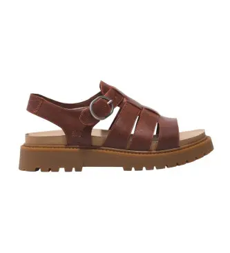 per donna TB0A5ZKZEQ81 Sandali da pescatore in pelle rossa Clairemont Way (36 W), Rosso, Basso, Fibbia, Casual