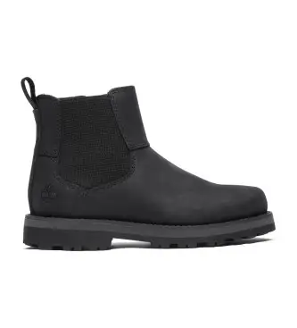 Timberland unisex per bambino TB0A28QA0011 Stivaletti Chelsea Courma in pelle nera, Nero, Basso, Cerniera, Nessuno, Casual, moda per b