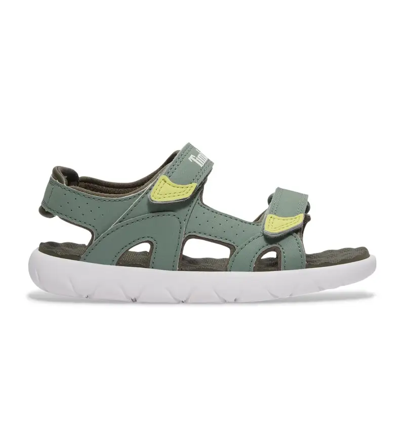 Timberland unisex per bambino TB0A5M3NEX01 Sandali verdi Perkins Row, Basso, Velcro, Casual, Verde, moda per bambini Pelle