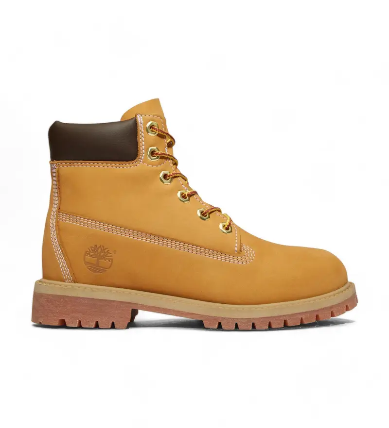 Timberland unisex per bambino. TB1129097131 Stivali in pelle premium da 6 pollici gialli, Basso, Stringhe, Casual, Giallo, moda per b