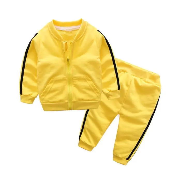 Times Elec 2 pezzi per neonato, neonato, ragazza, tuta, vestiti, cappotto, pantaloni, abbigliamento sportivo 70 giallo
