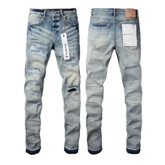 Jeans strappati blu Pantaloni casual da strada alta 34