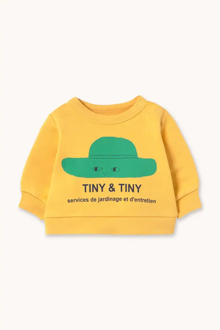 Tinycottons felpa in cotone neonato/a TINY HAT BABY SWEATSHIRT Giallo