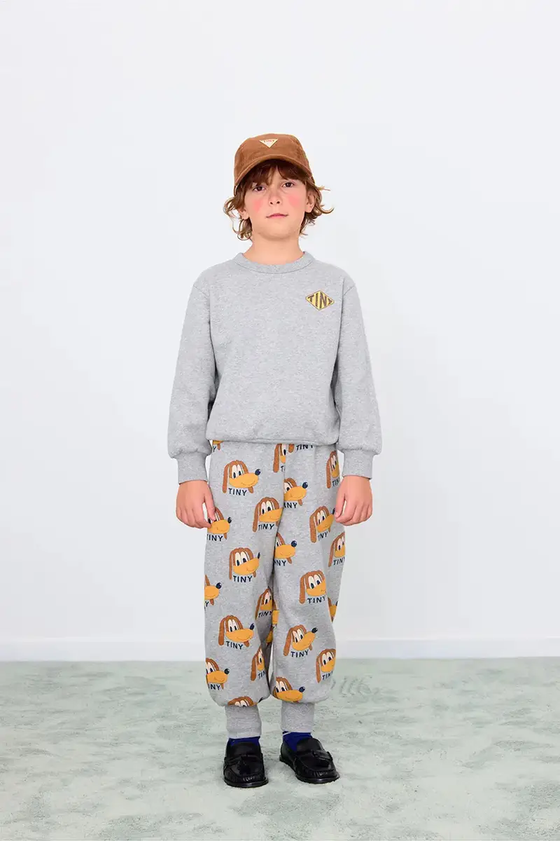 Tinycottons pantaloni tuta in cotone bambino/a DOGS SWEATPANT colore grigio AW25-068