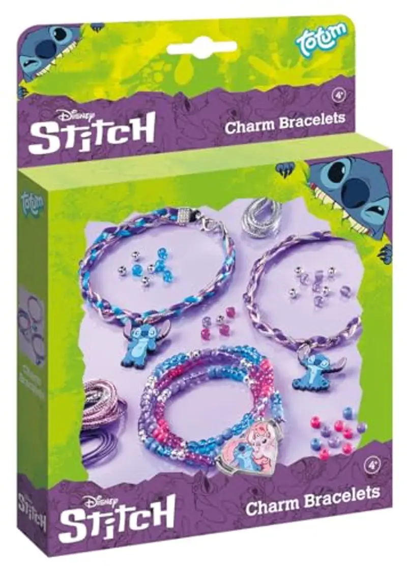 Totum TM ESSENTIALS Stitch - Braccialetti con ciondoli e diverse possibilità per creare il tuo braccialetto, Mittelgroße, Plastica, Nessuna