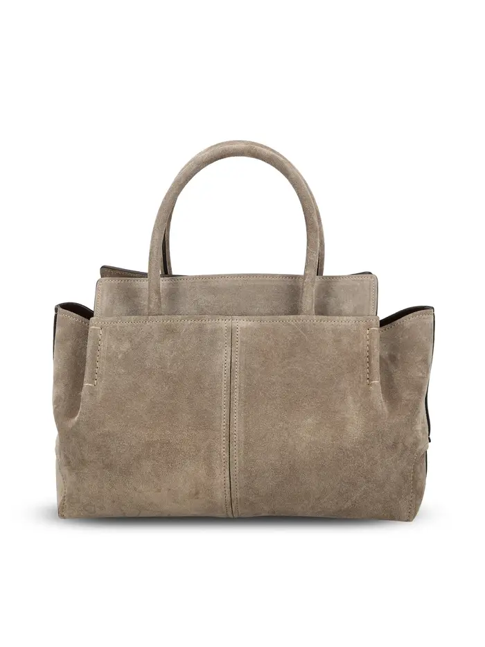 Borsa realizzata in pelle scamosciata GRIGIO