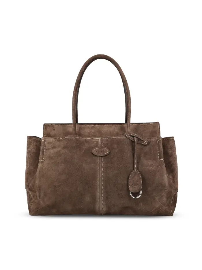Borsa realizzata in pelle scamosciata MARRONE