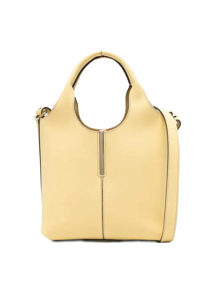 Mini borsa tote in pelle Beige