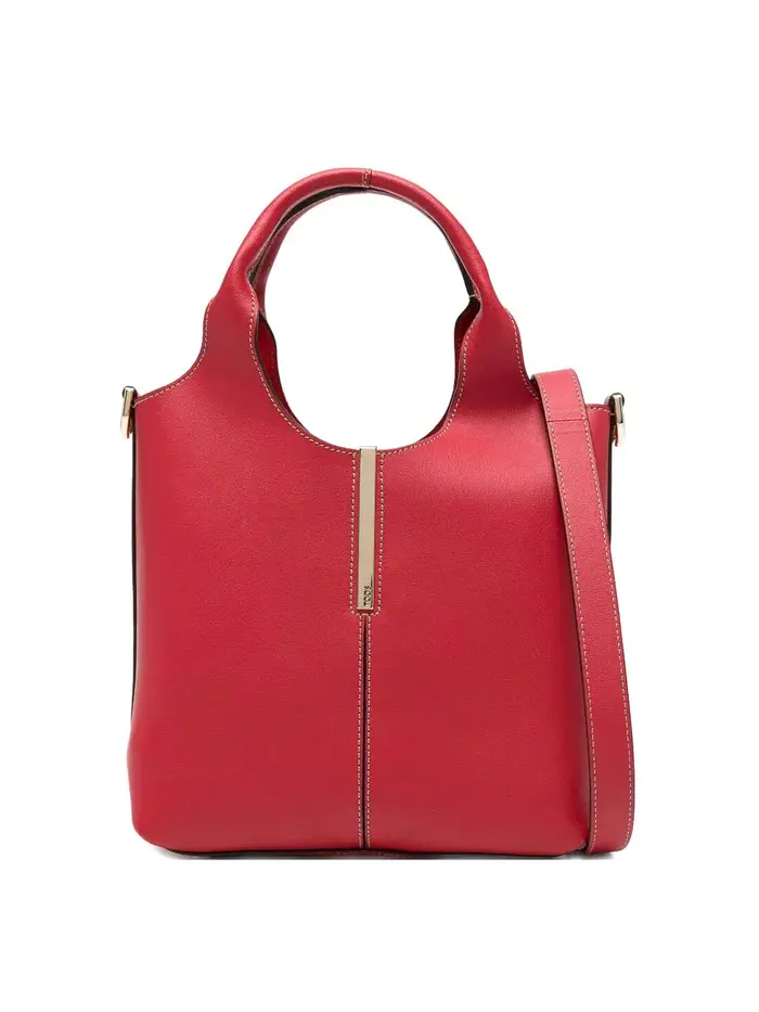 Mini borsa tote in pelle Beige