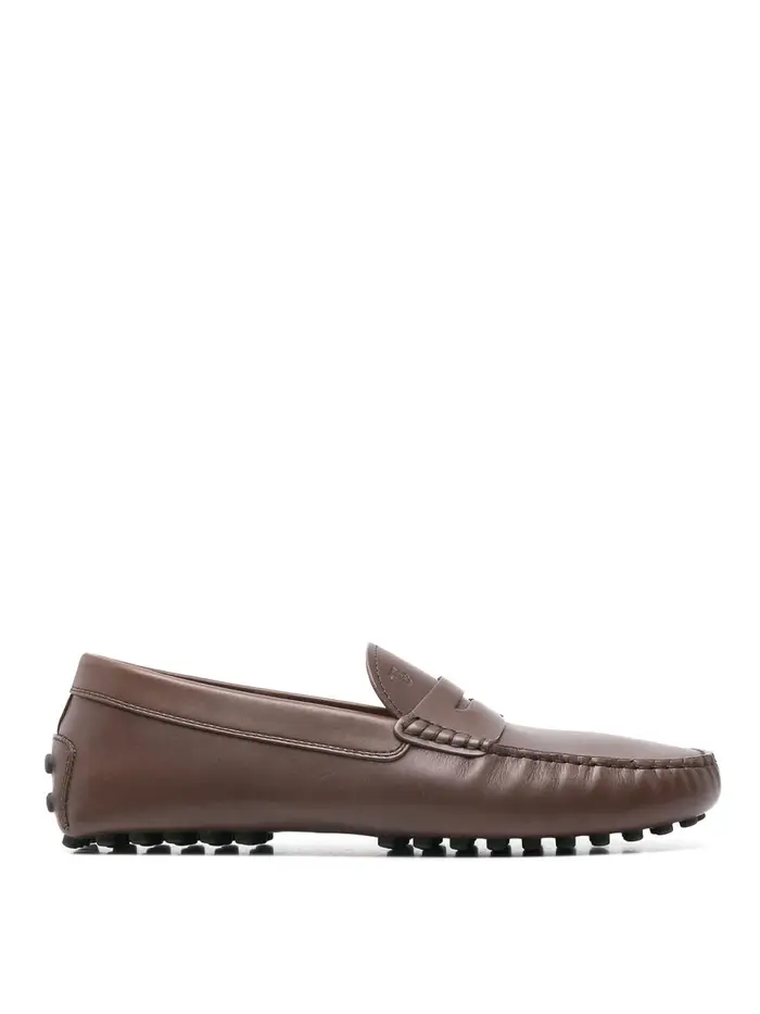 Tod s Mocassini di guida gommino in pelle liscia Beige