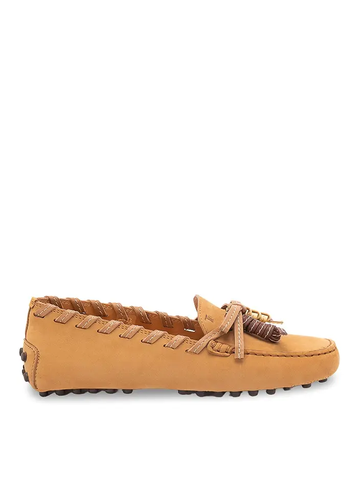 Tod s Mocassino `Glove Gommino` In Nubuck Cammello