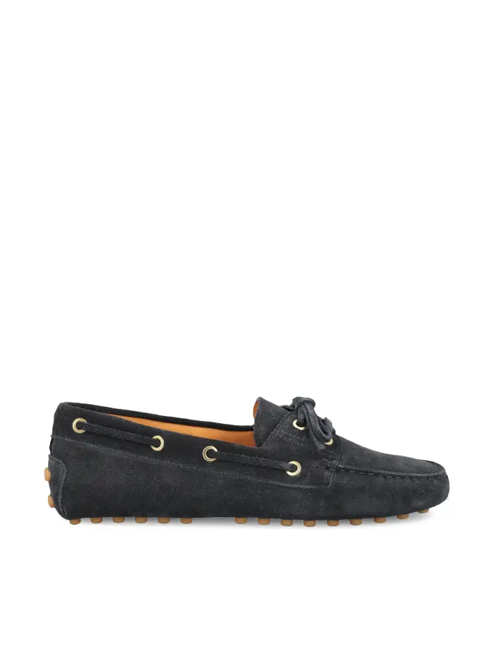 Mocassino Gommino In Pelle Scamosciata BLU