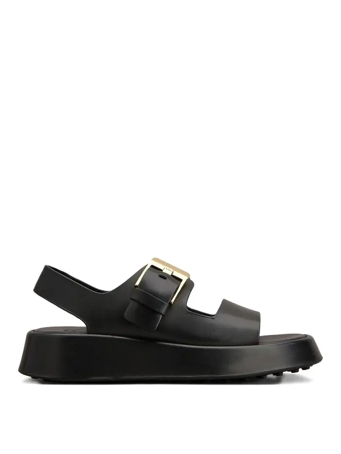 Tod s Sandali Con Plateau In Pelle Nera Nero