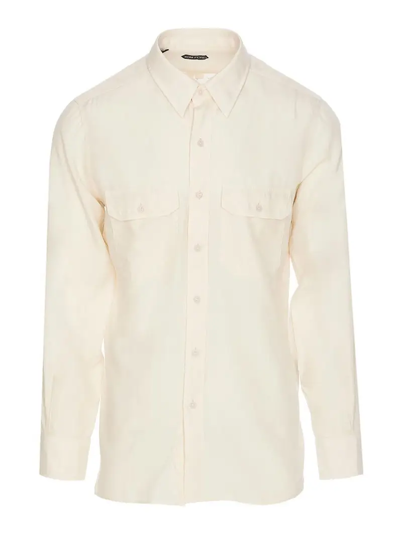 Tom Ford Camicia militare fluida Beige
