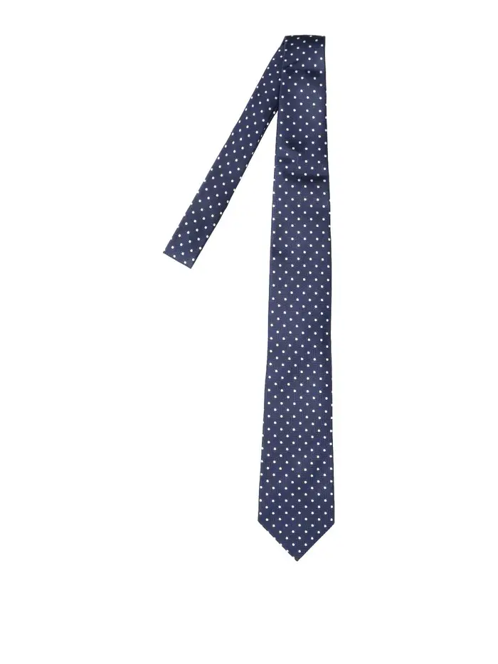 Tom Ford Cravatta a pois in seta Blu