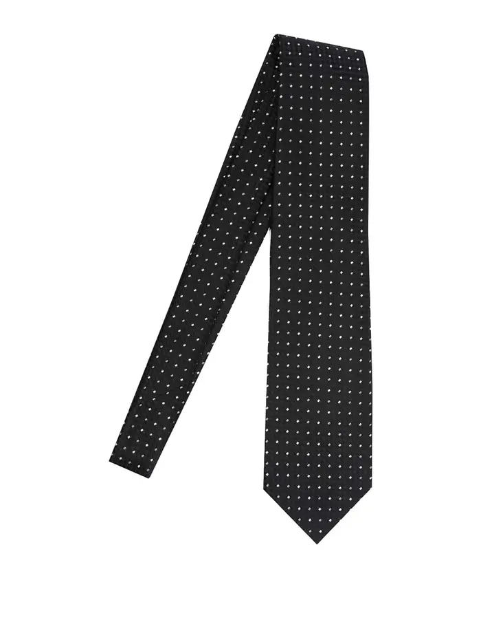 Tom Ford Cravatta nera a pois Nero