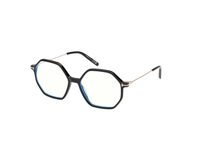 Tom Ford Donna FT5952-B 1 Montature da vista Acetato Nero Geometrica Normale