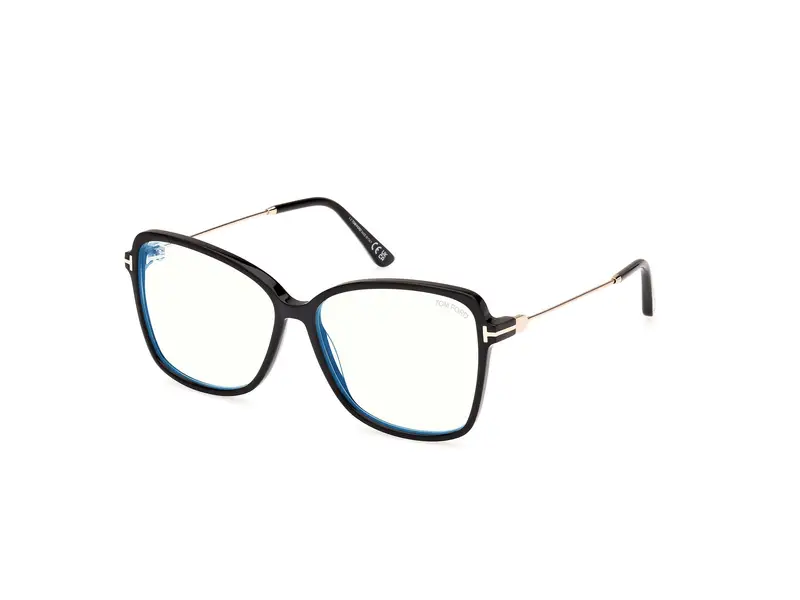 Tom Ford Donna FT5953-B 1 Montature da vista Acetato Nero Farfalla Normale