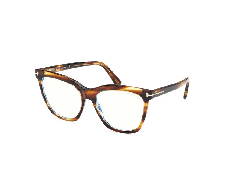 Tom Ford Donna FT6042-B 55 Montature da vista Acetato Havana Farfalla Normale