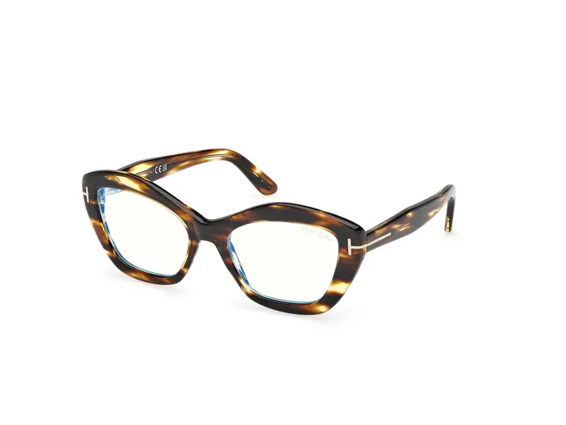 Tom Ford Donna FT6044-B 55 Montature da vista Acetato Havana Geometrica Normale