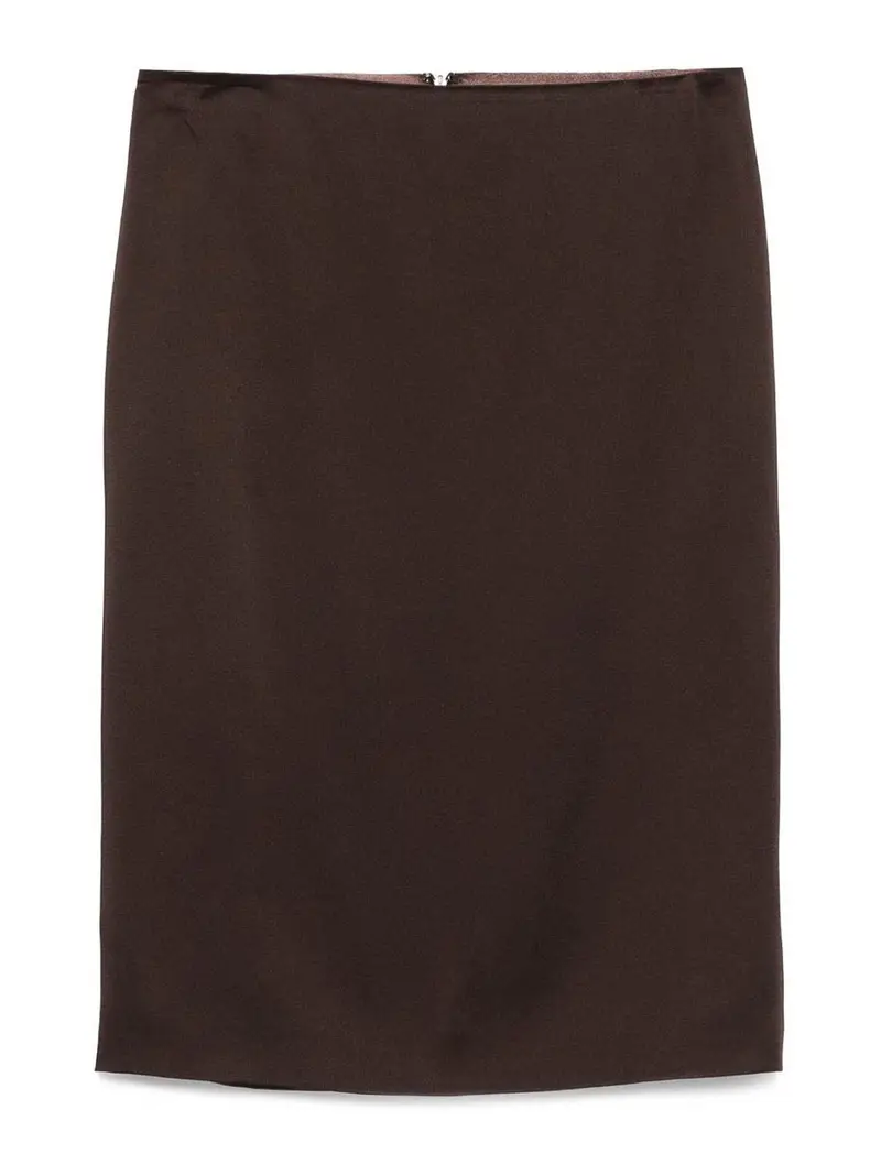 Tom Ford Gonna midi raso Marrone Scuro