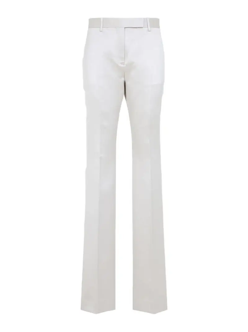 Tom Ford Pantaloni In Misto Cotone E Seta Bianco