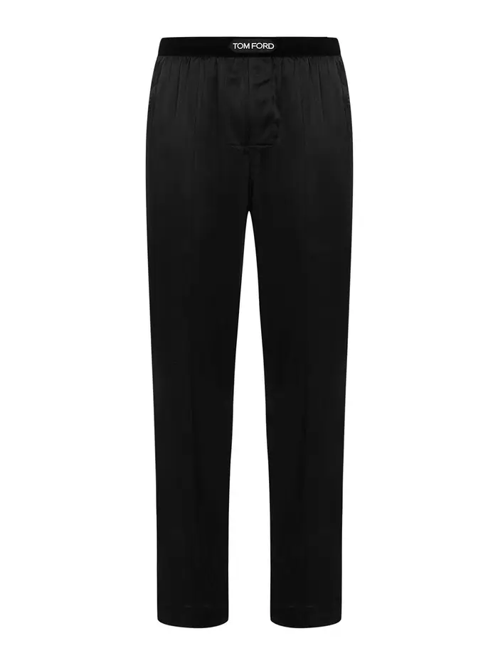 Tom Ford Pantaloni in seta stretch Nero