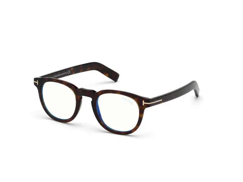 Tom Ford Uomo FT5629-B 52 Montature da vista Acetato Havana Rotonda Normale