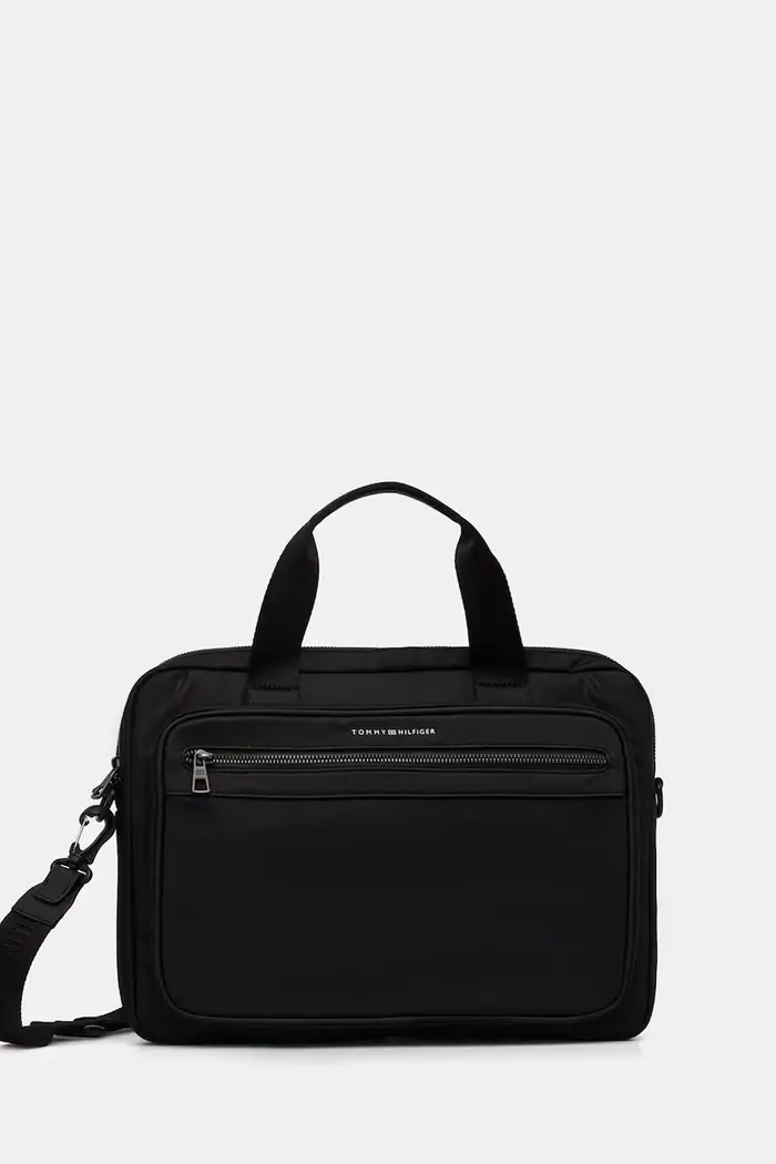 Tommy Hilfiger borsa da laptop da uomo Nero