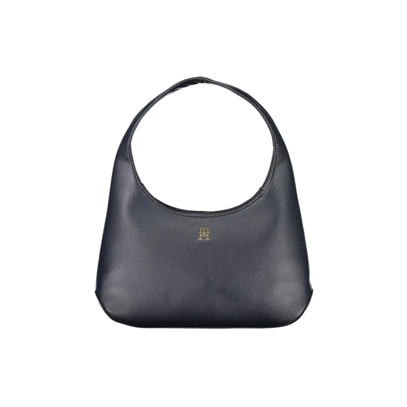Tommy Hilfiger Borsa Donna a Spalla Nera con Zip Blu
