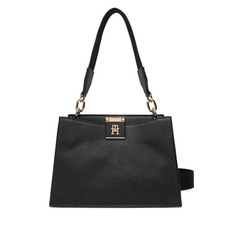Borsetta Tommy Hilfiger Th Her Med Satchel AW0AW17722 Nero