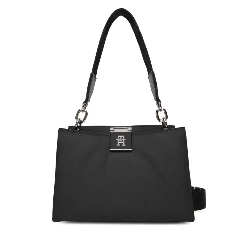 Tommy Hilfiger Borsetta Th Her Med Satchel Nylon Sv AW0AW18200 Nero