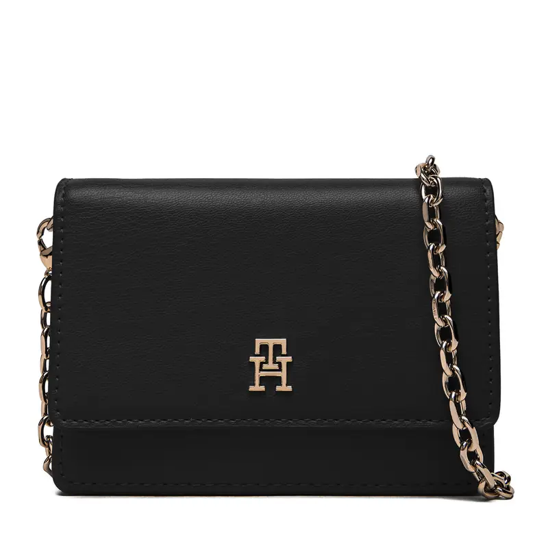Tommy Hilfiger Borsetta Th Icon Card Holder W/Chain AW0AW18248 Nero