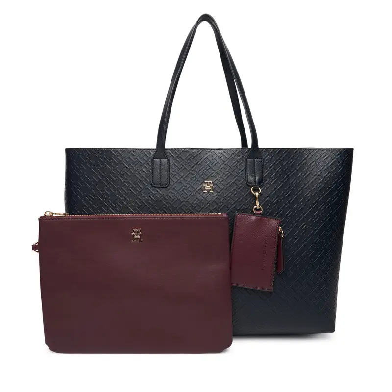 Tommy Hilfiger Borsetta Th Icon Tote Mono AW0AW18174 Blu scuro