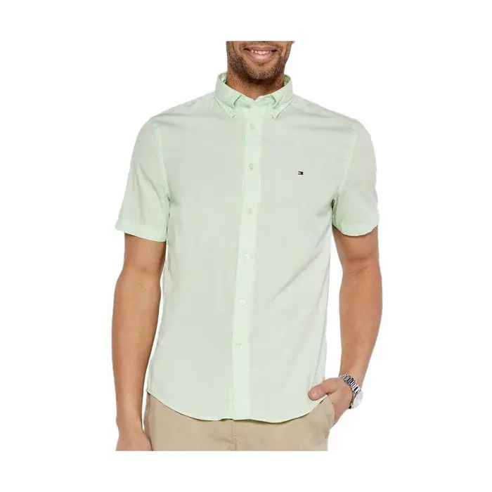 Camicia a maniche corte Tommy Hilfiger Flex Poplins Verde