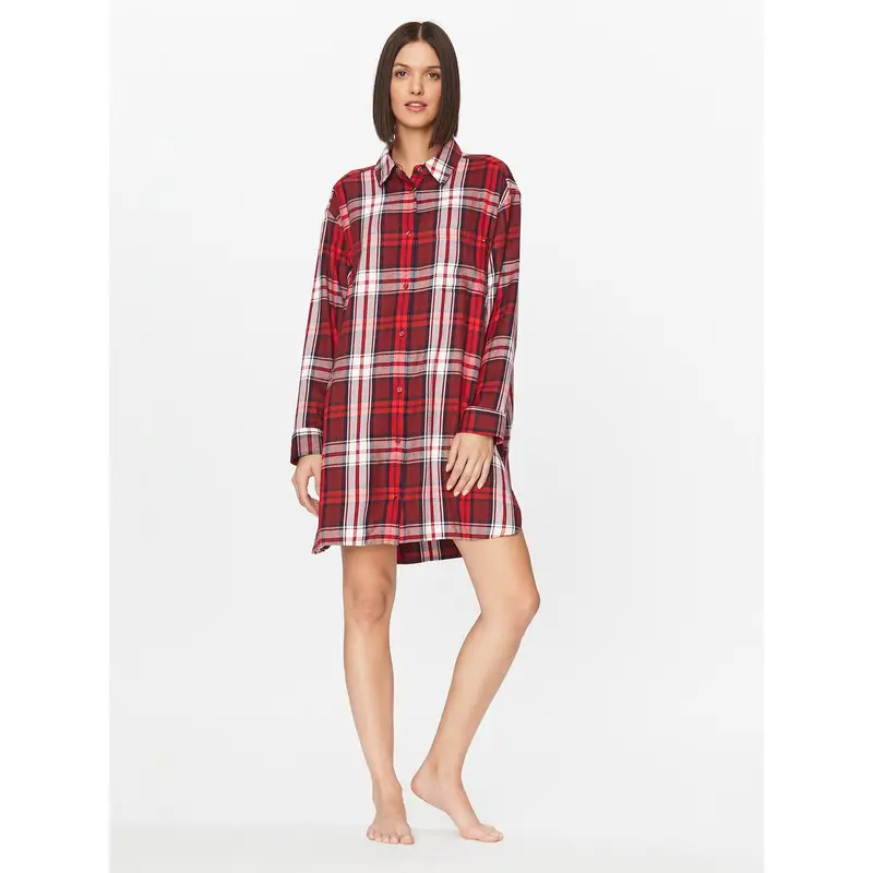 Tommy Hilfiger Camicia da notte UW0UW04874 Rosso Relaxed Fit