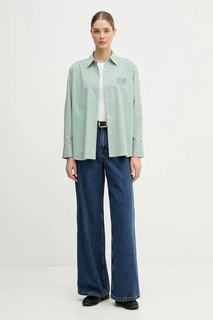 camicia in cotone Verde