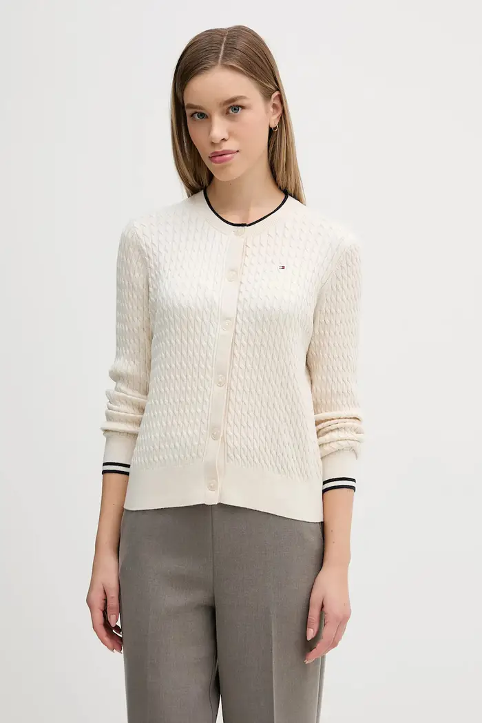Tommy Hilfiger cardigan da donna in cotone Beige