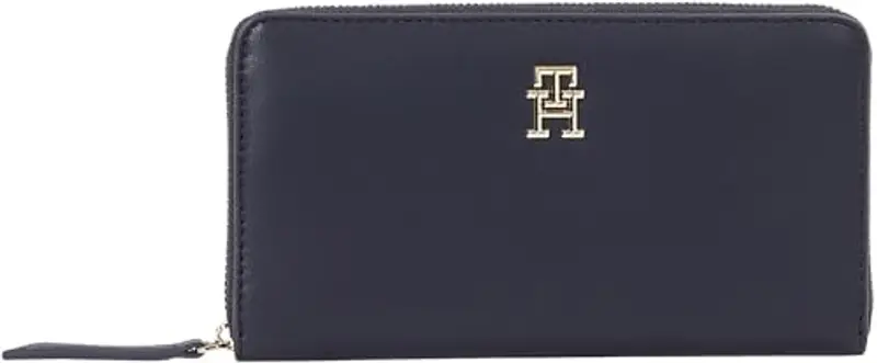 Tommy Hilfiger Donna Portafoglio Logotape con Zip, Blu (Space Blue)